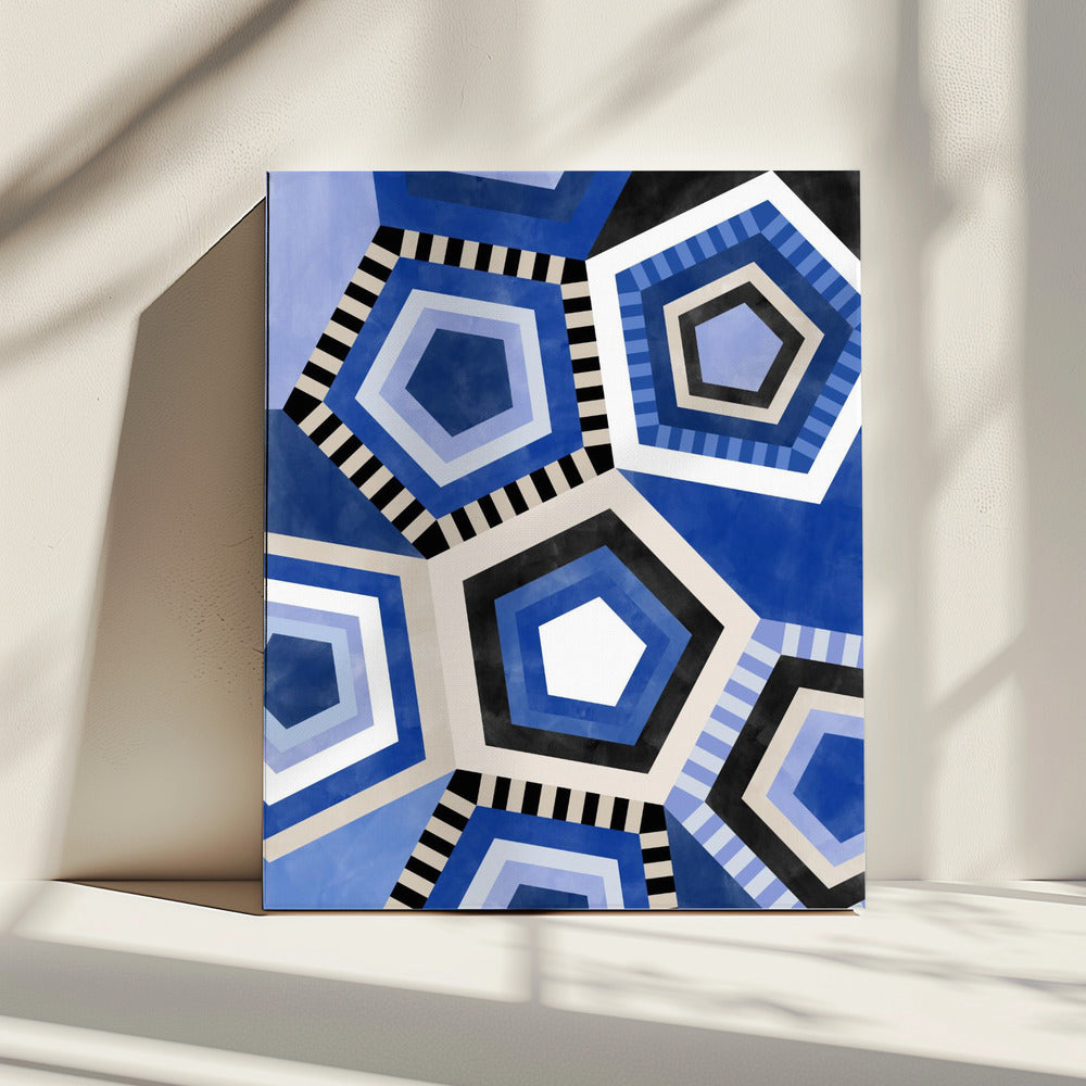 Geometrisch patroon met zeshoekige vorm | Canvas