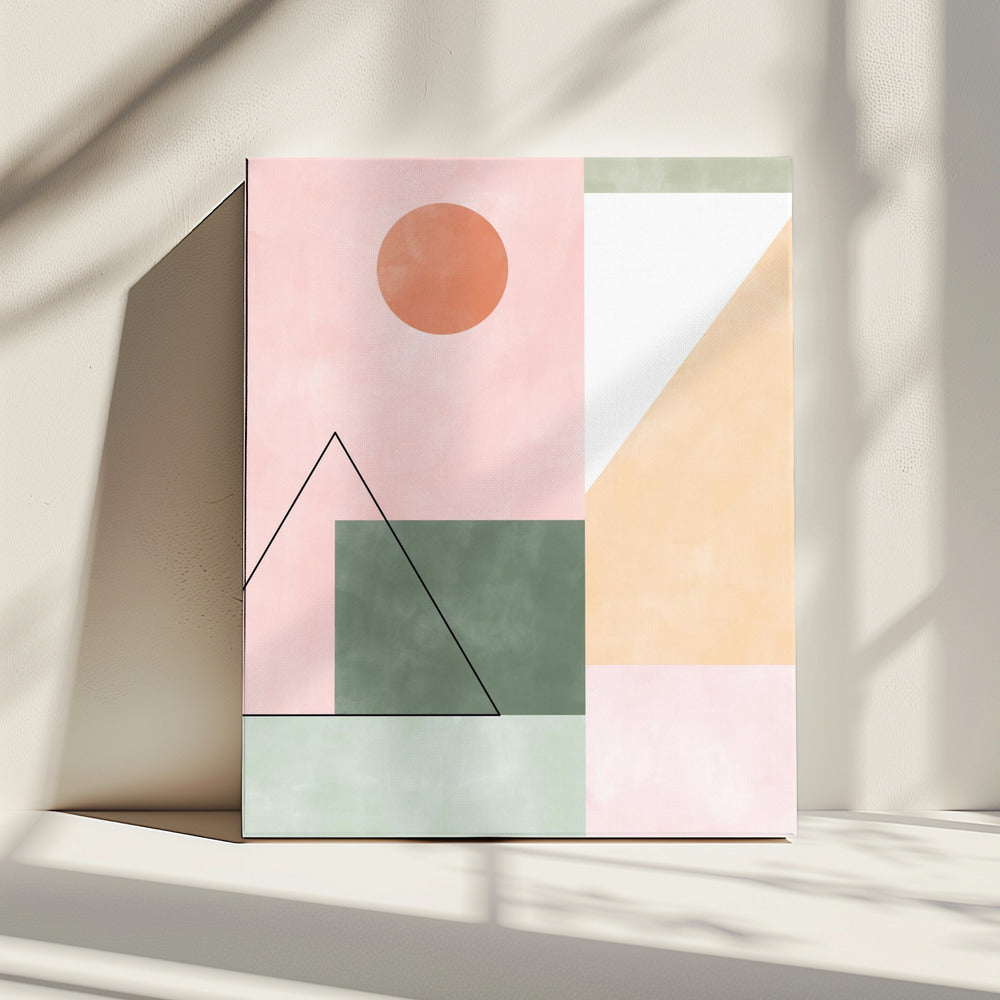 Pasteltinten met minimalistische vormen | Canvas