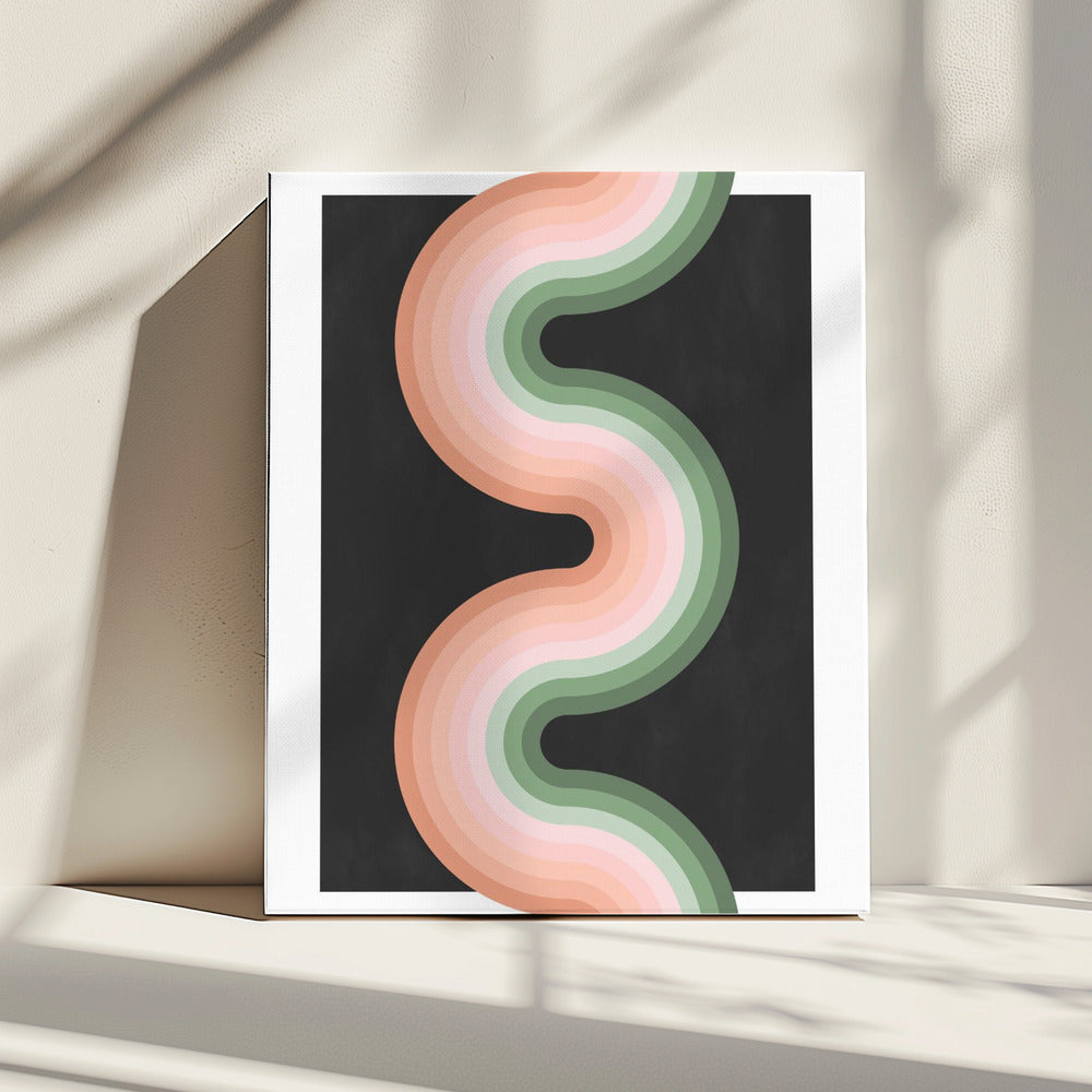 Golvend patroon met gelaagde pasteltinten | Canvas