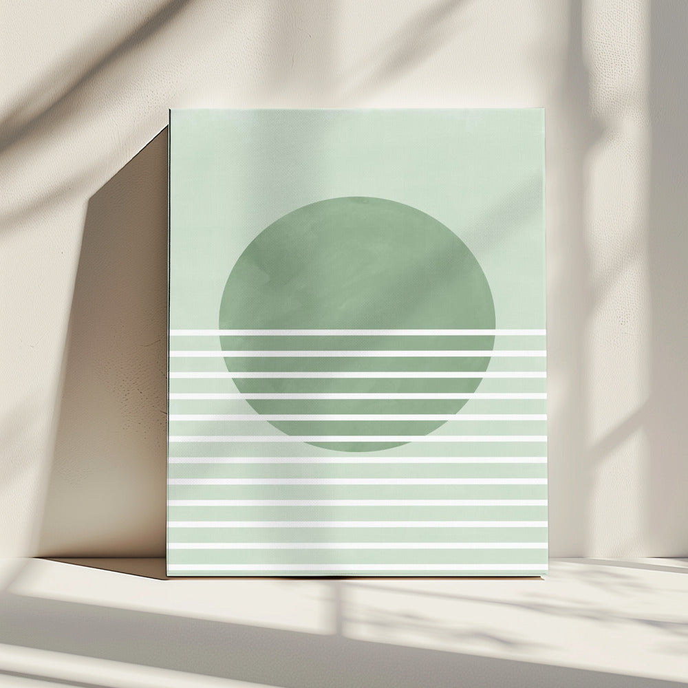 Groene horizonlijnen | Canvas