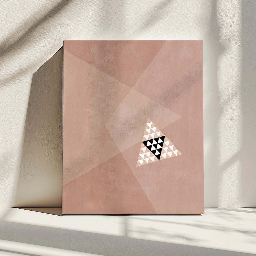 Geometrisch ontwerp met een centraal driehoekig patroon | Canvas