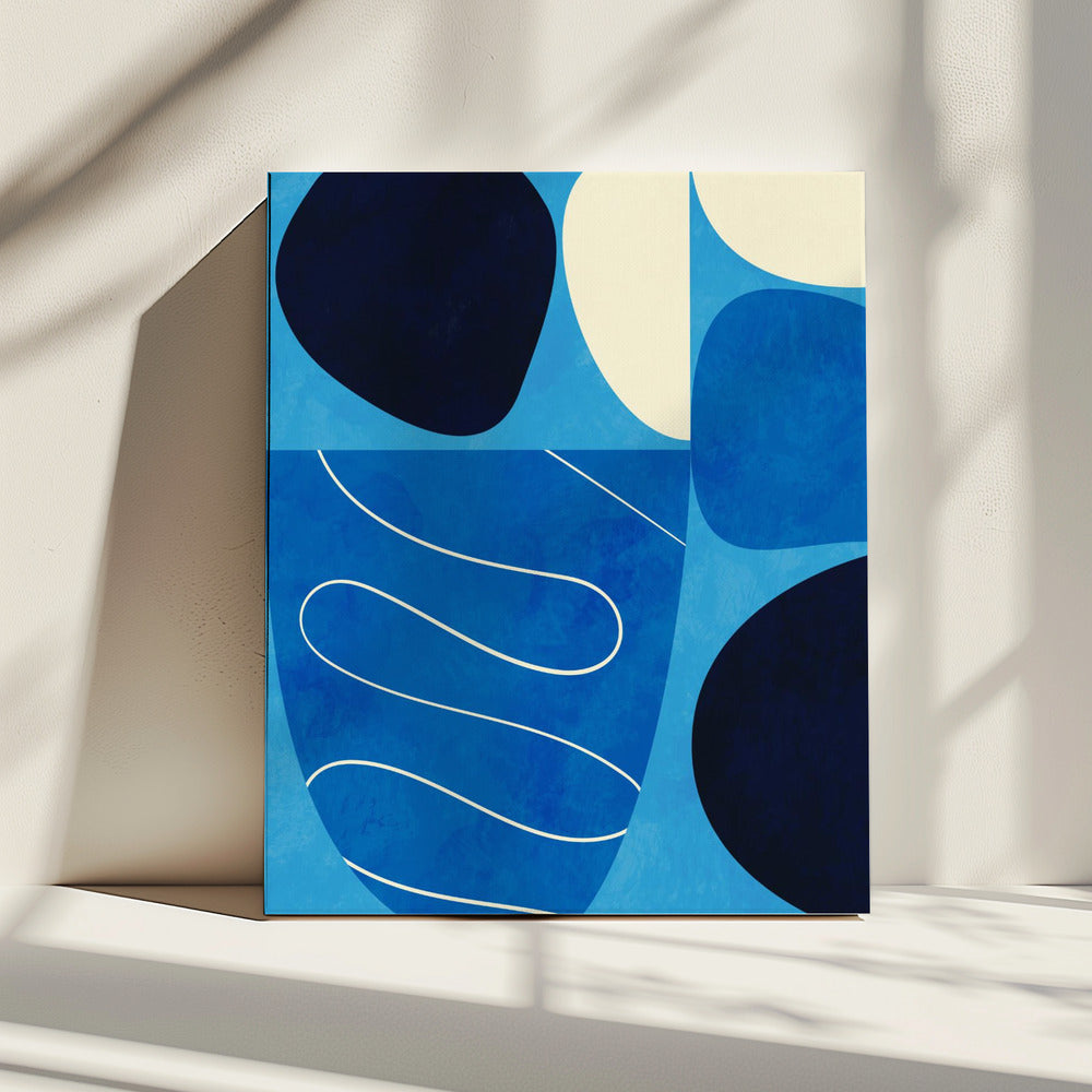 Vormenspel 3 1blauw | Canvas