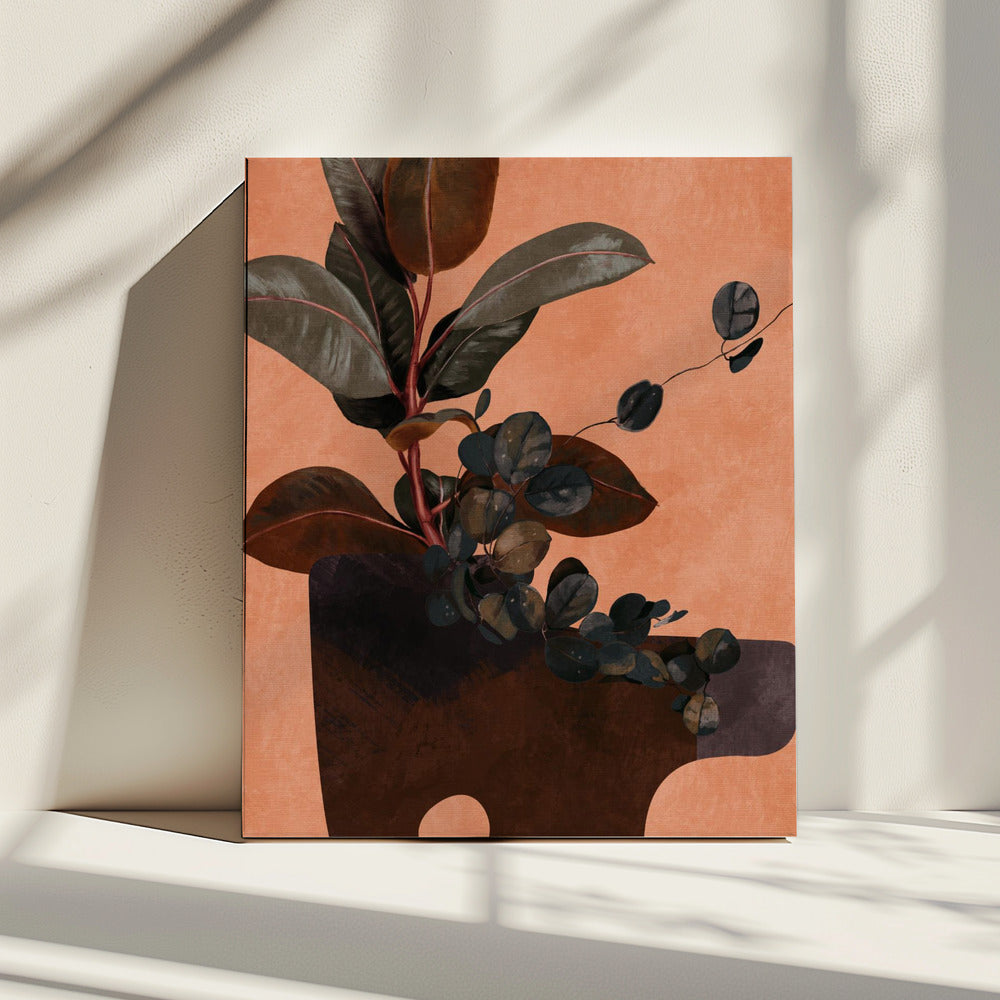Bladeren Meer 6 Rood | Canvas