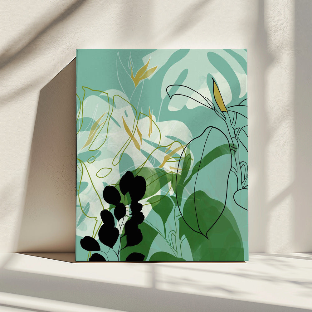Bladerenlijn Boho2 | Canvas