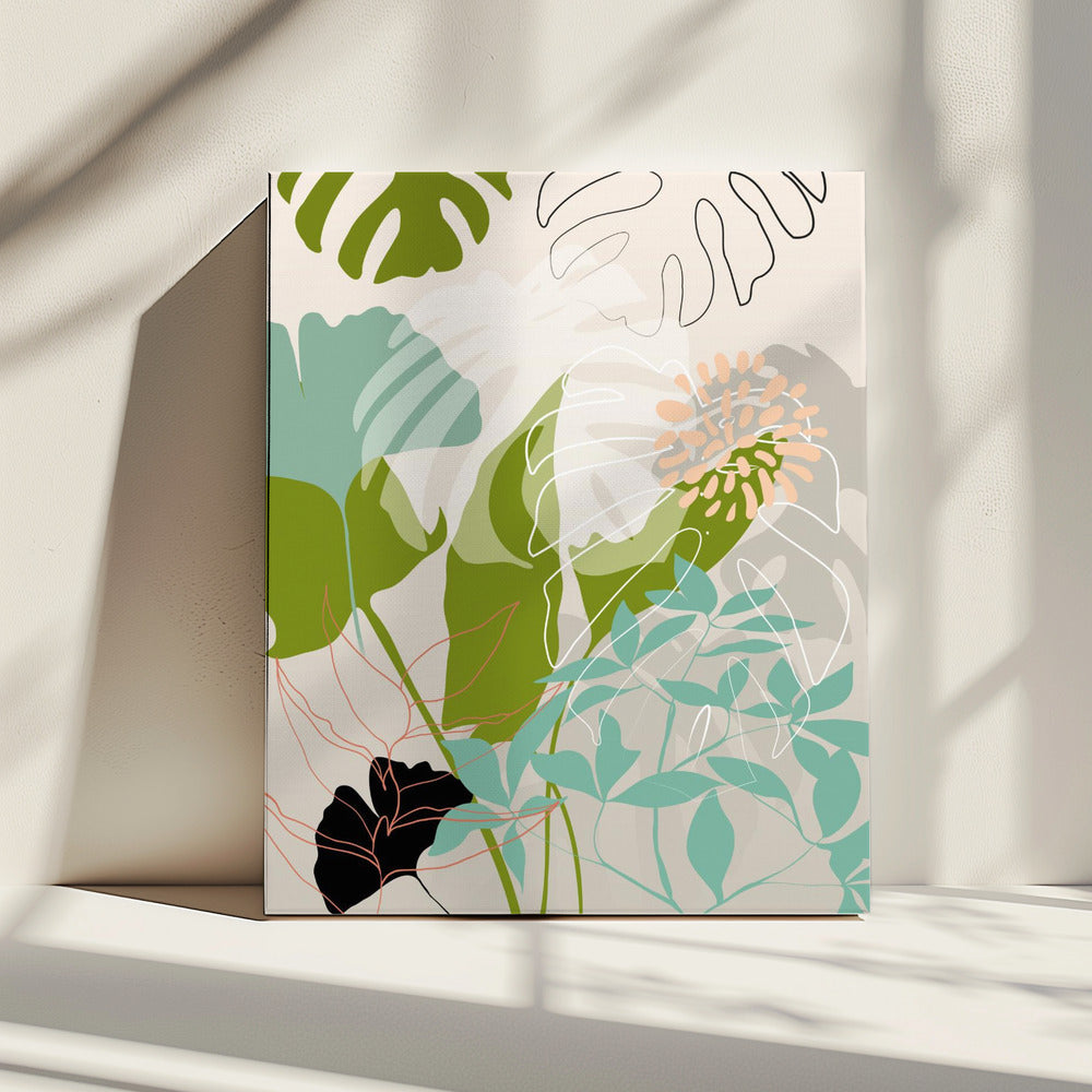 Bladerenlijn Boho3 Kopie | Canvas