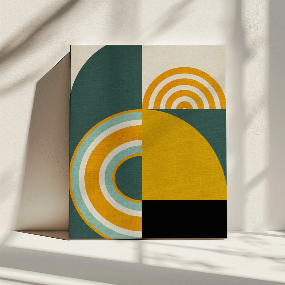 Regenboog Plus Vormen8 | Canvas