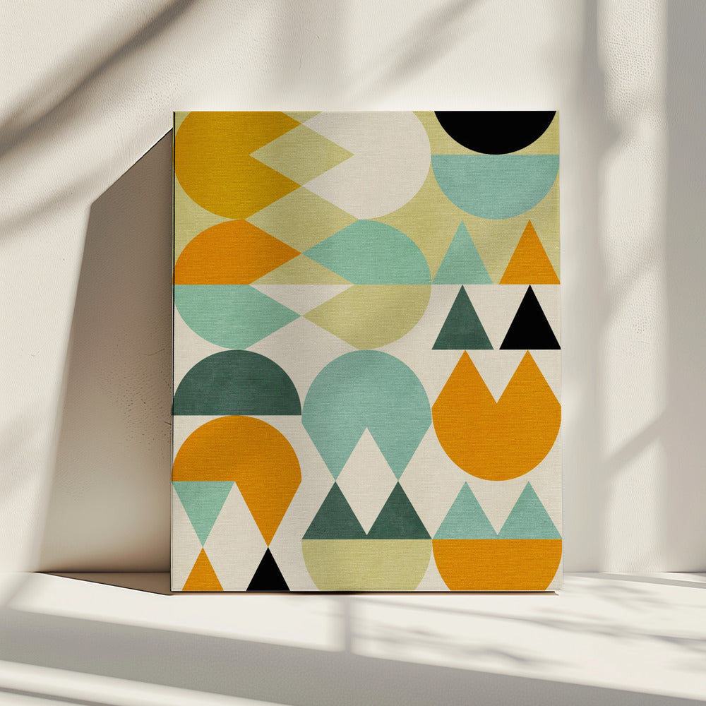 Regenboog Plus Vormen5 | Canvas