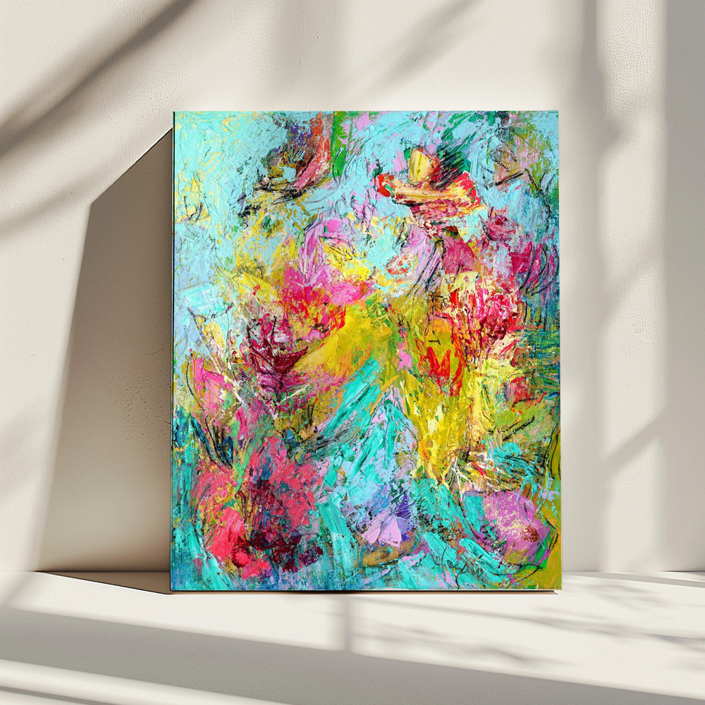 Expressionistisch kleurrijk abstract | Canvas