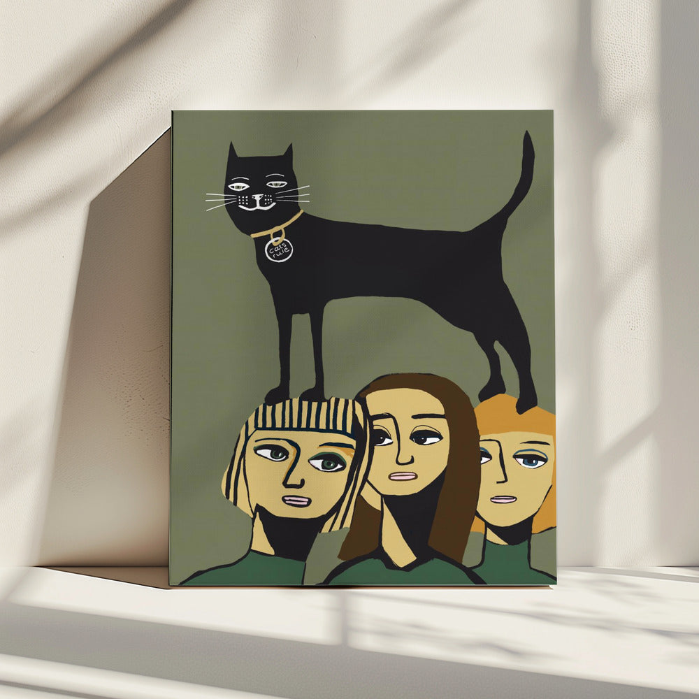 Zwarte kat regeert | Canvas