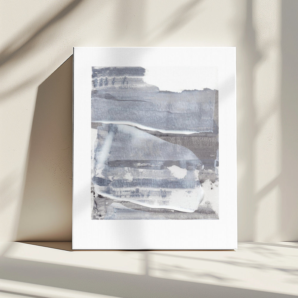 Grijze en witte penseelstreken | Canvas