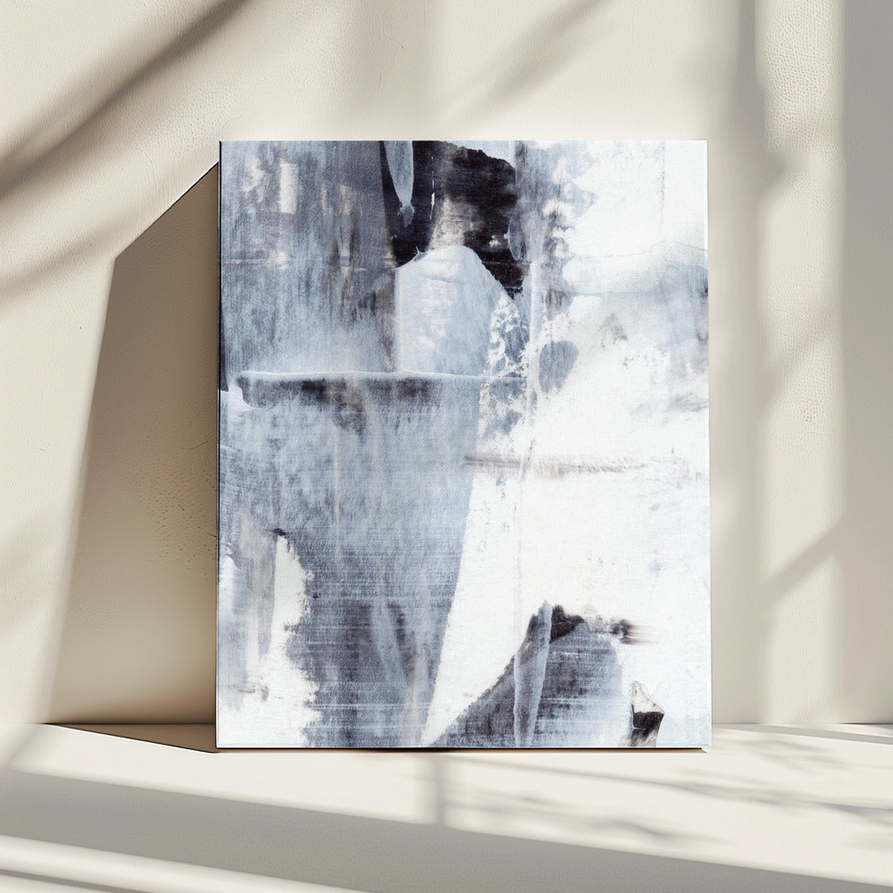 Penseelstreken in monochrome tinten | Canvas