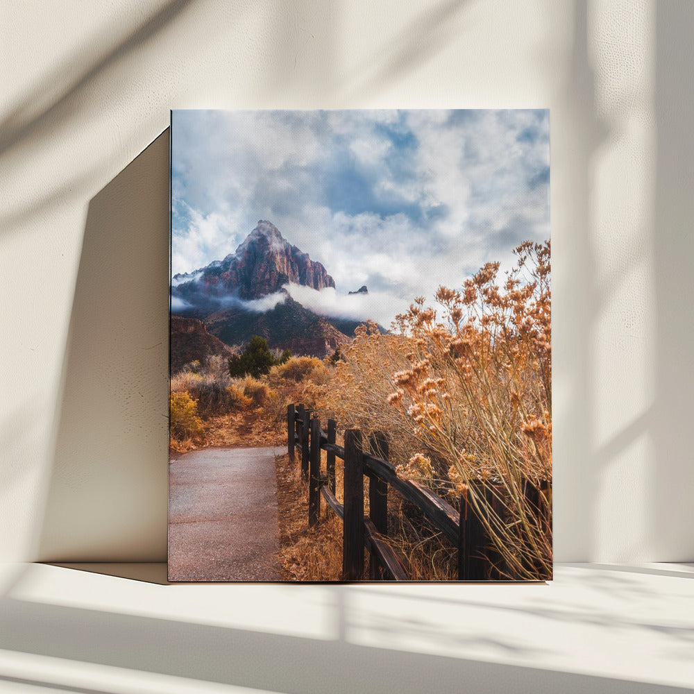 Het pad naar de rots | Canvas