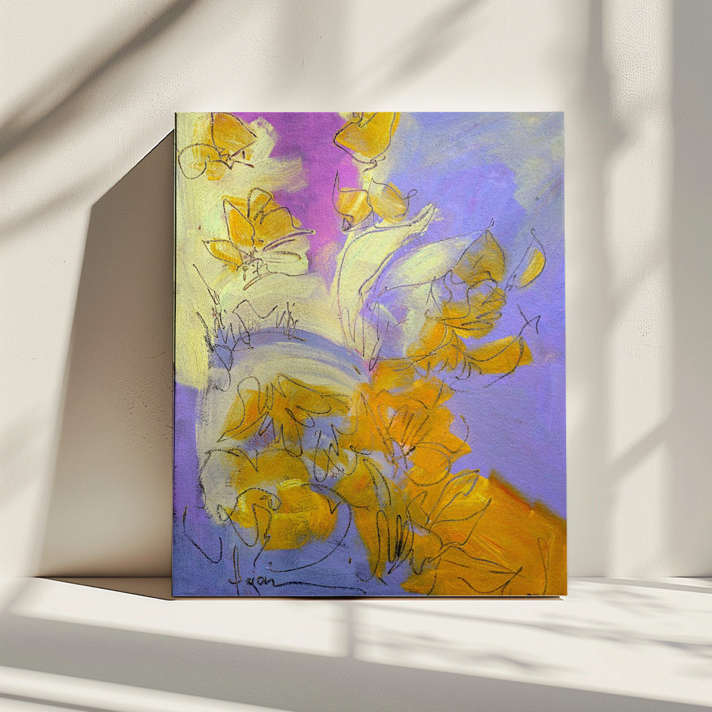 Gouden Bloesem Gloed | Canvas