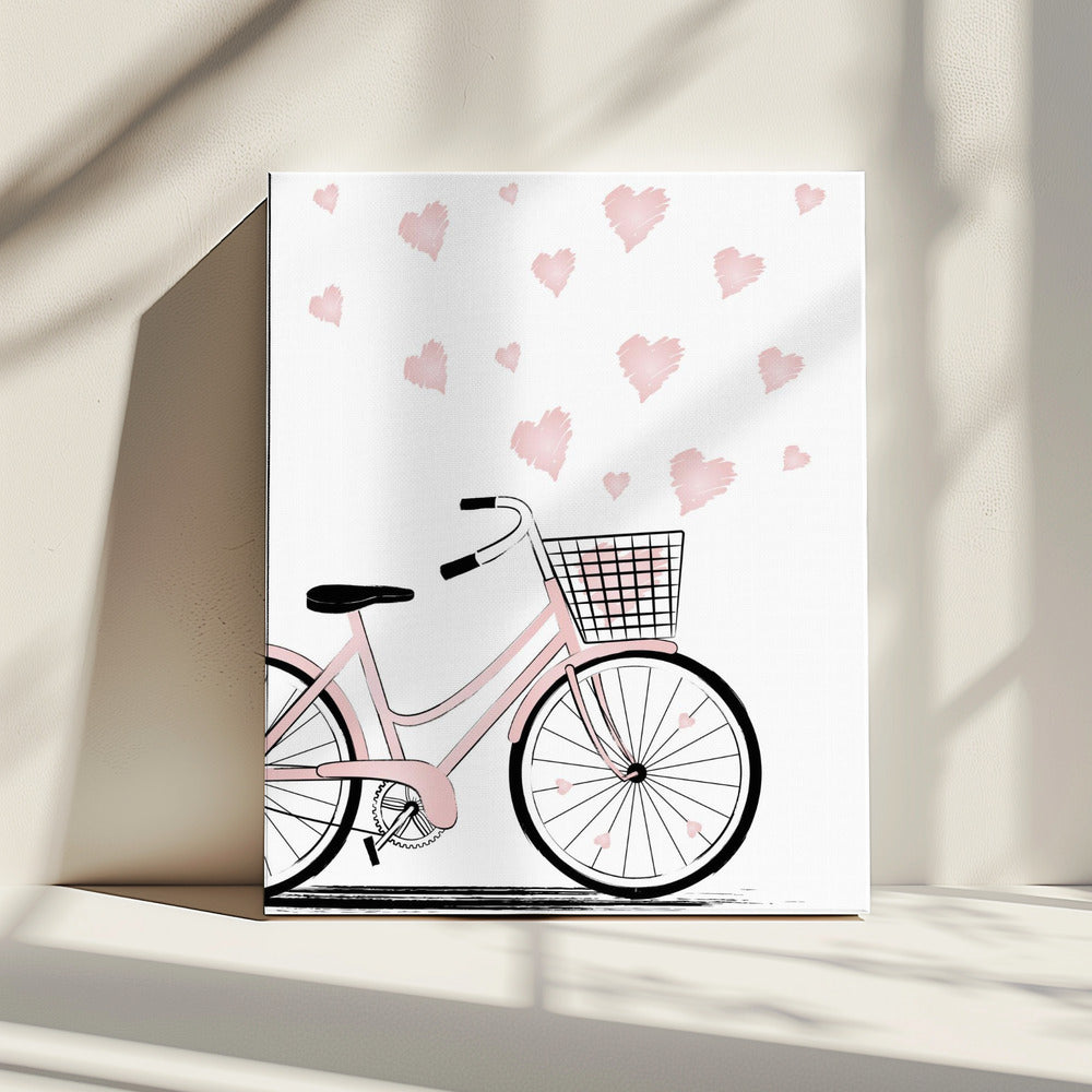 Fiets met Harten | Canvas