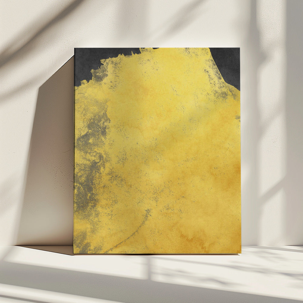 Minimaal landschap zwart en geel 01 | Canvas