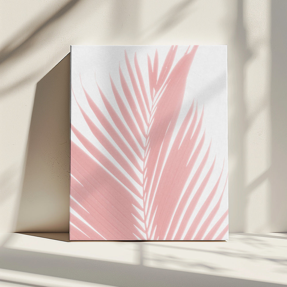 Roze palmbladeren silhouet | Canvas
