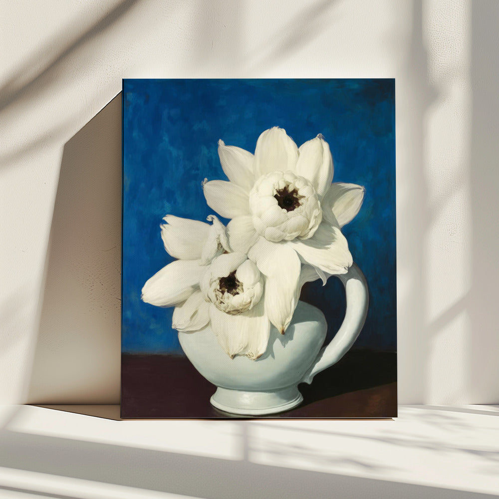 Witte Bloemblaadjes Symfonie | Canvas