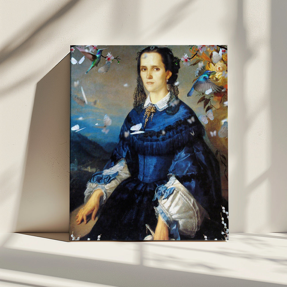Bloeiende kolibrie | Canvas