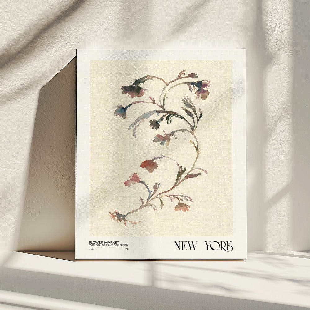 Collectie aquarelprints. Bloemenmarkt - New York | Canvas