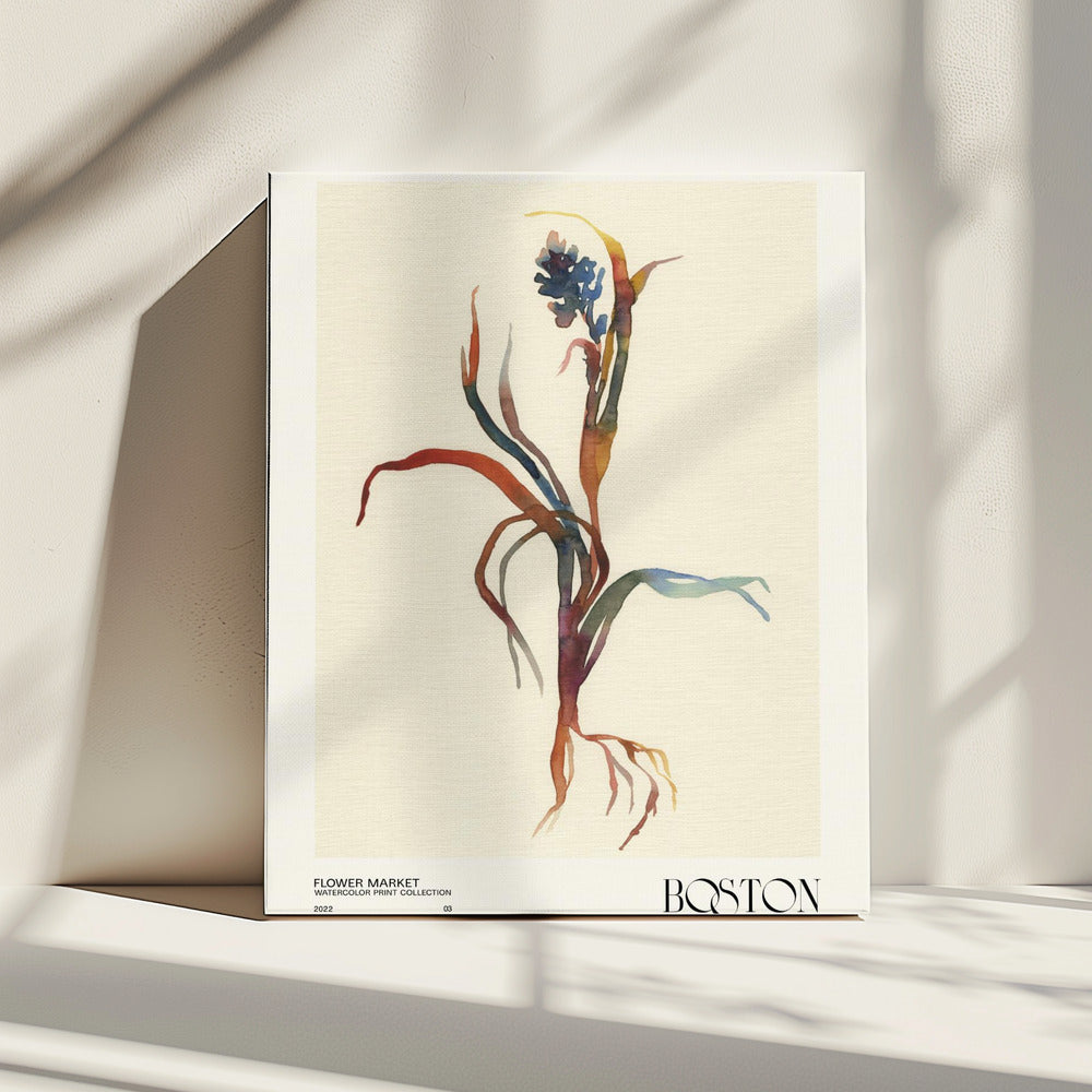 Collectie aquarelprints. Bloemenmarkt - Boston | Canvas