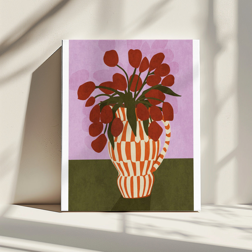 Bold Tulips in Vase | Canvas