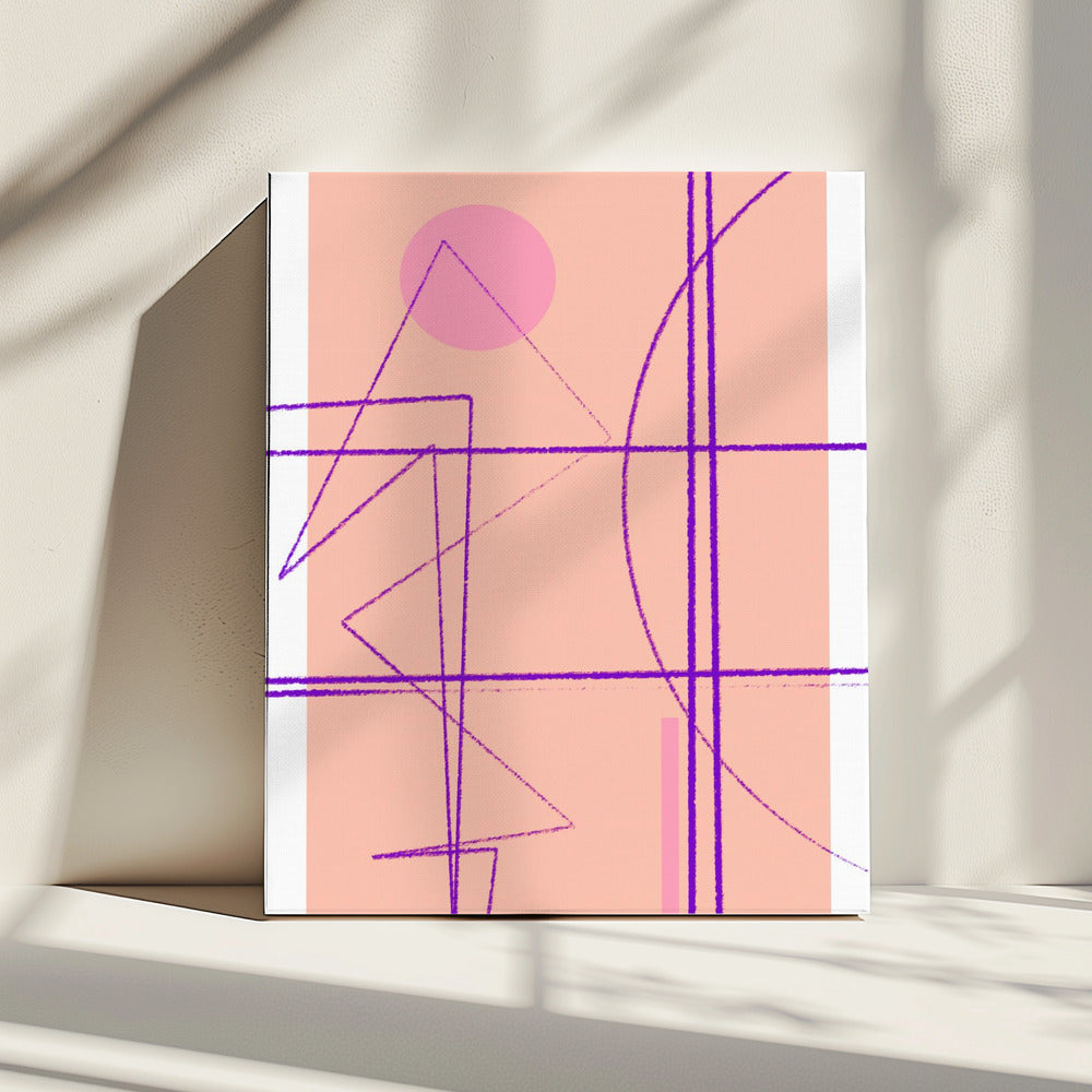 Roze Geometrische Dans | Canvas