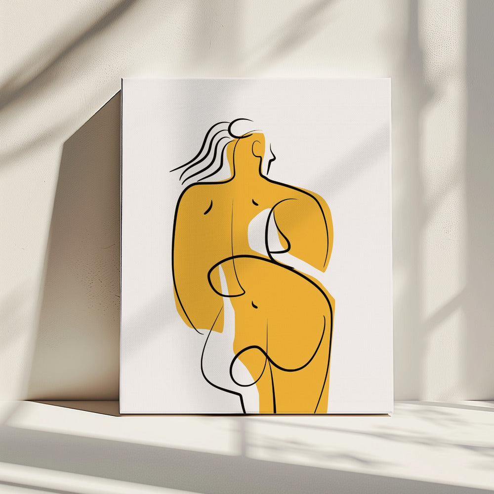 Lijnen en curven in naakt | Canvas