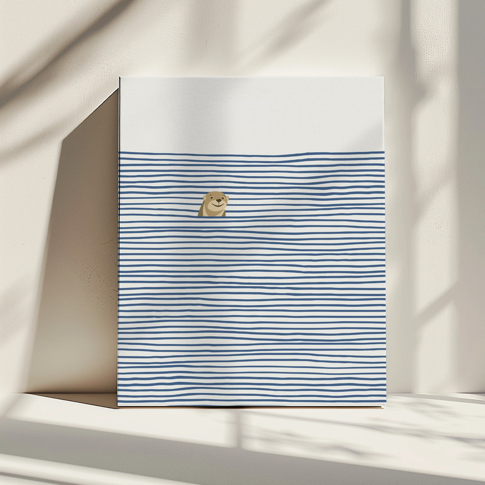 Otter in de golven | Canvas