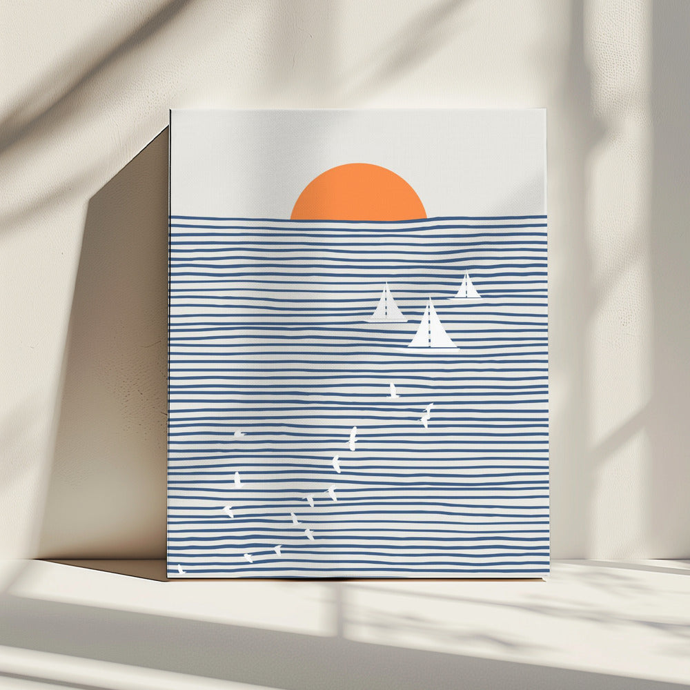 Drie witte zeilen | Canvas