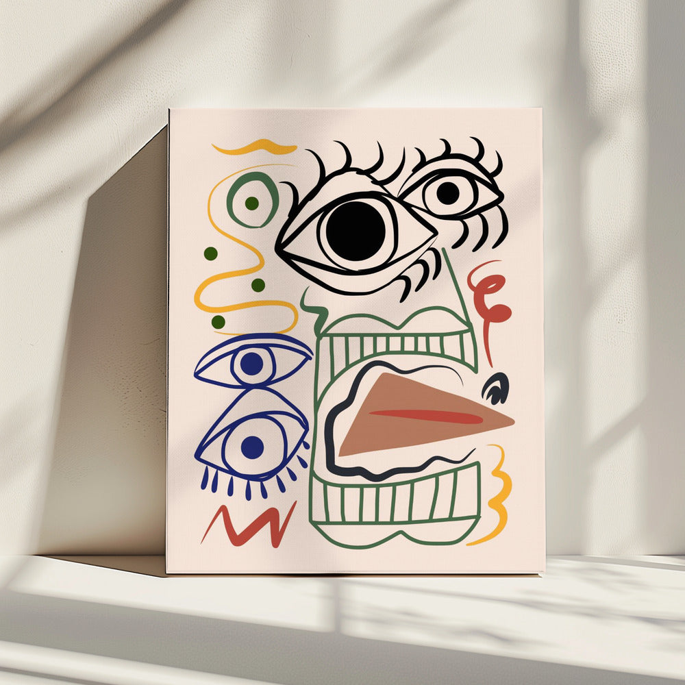 Lijnkunst Bizarre Totem | Canvas