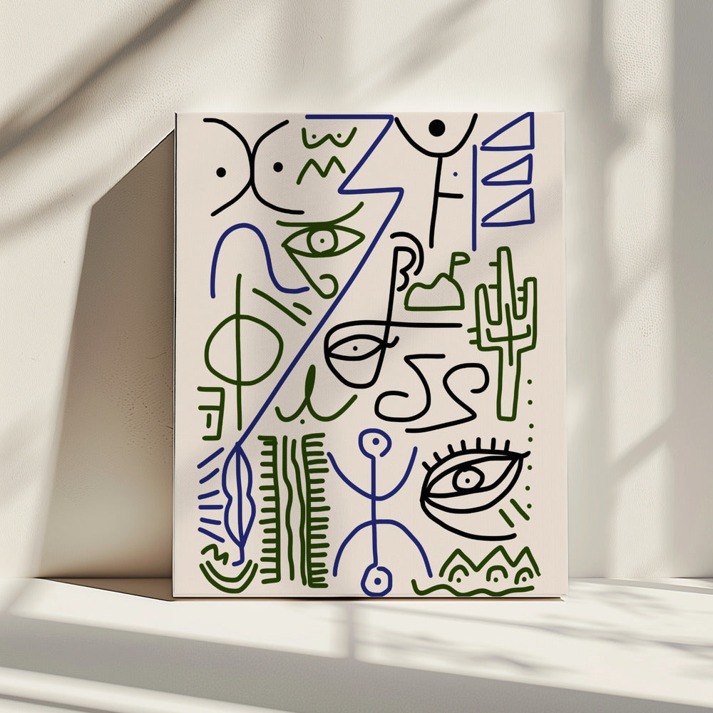 Lijnkunst Bizar Dorpssymbool | Canvas