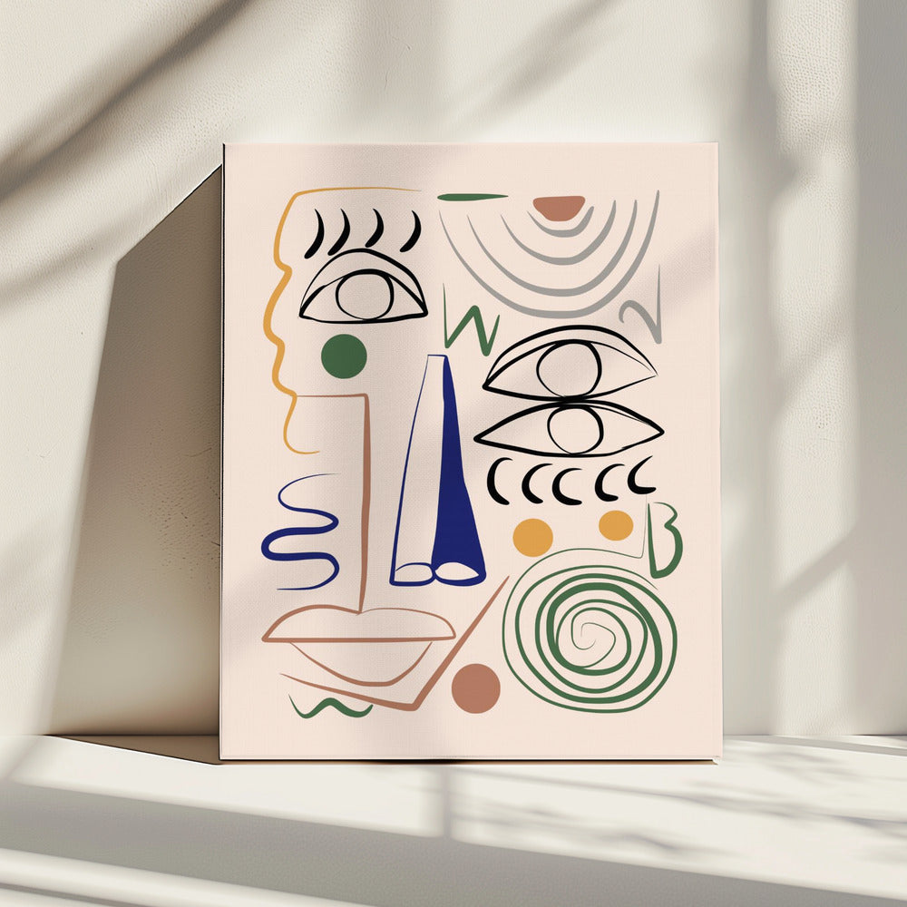 Lijnkunst Bizar | Canvas