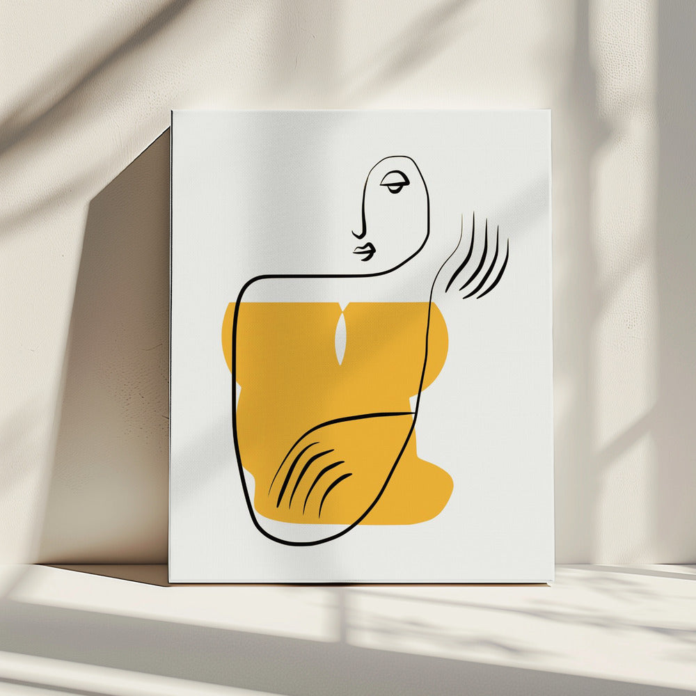 Abstracte lijntekening van een persoon | Canvas