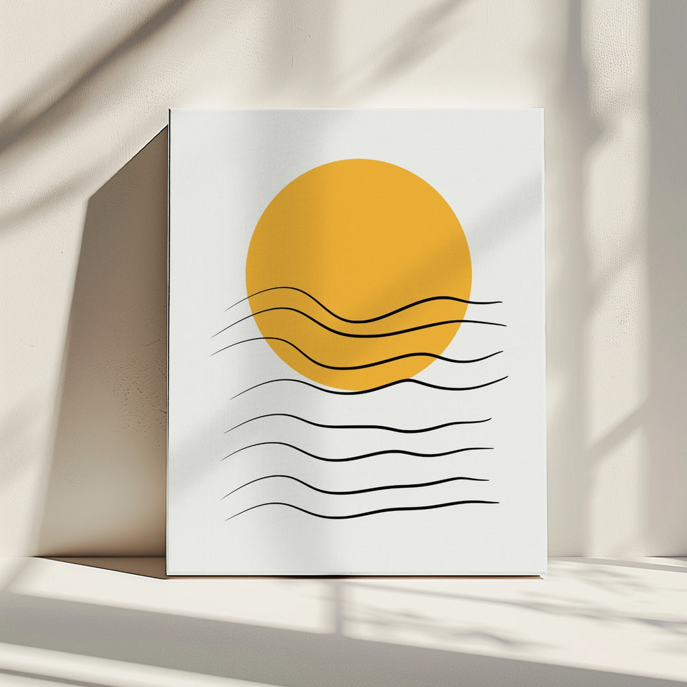 Gouden Golf Zonsondergang | Canvas