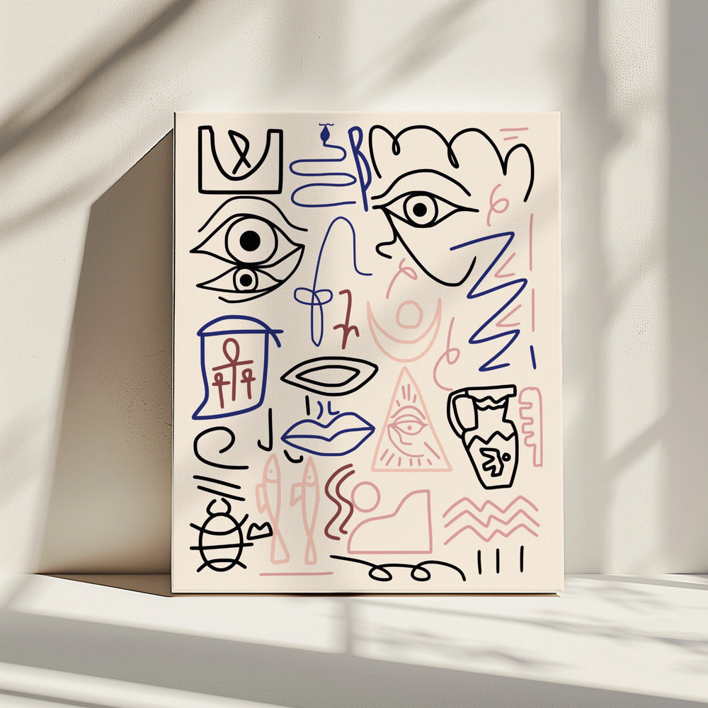 Lijntekening grot | Canvas