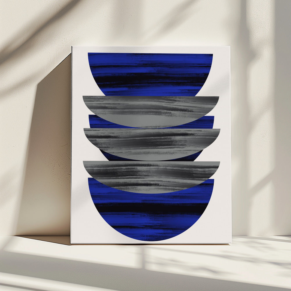 Scandinavisch in blauw en zwart | Canvas