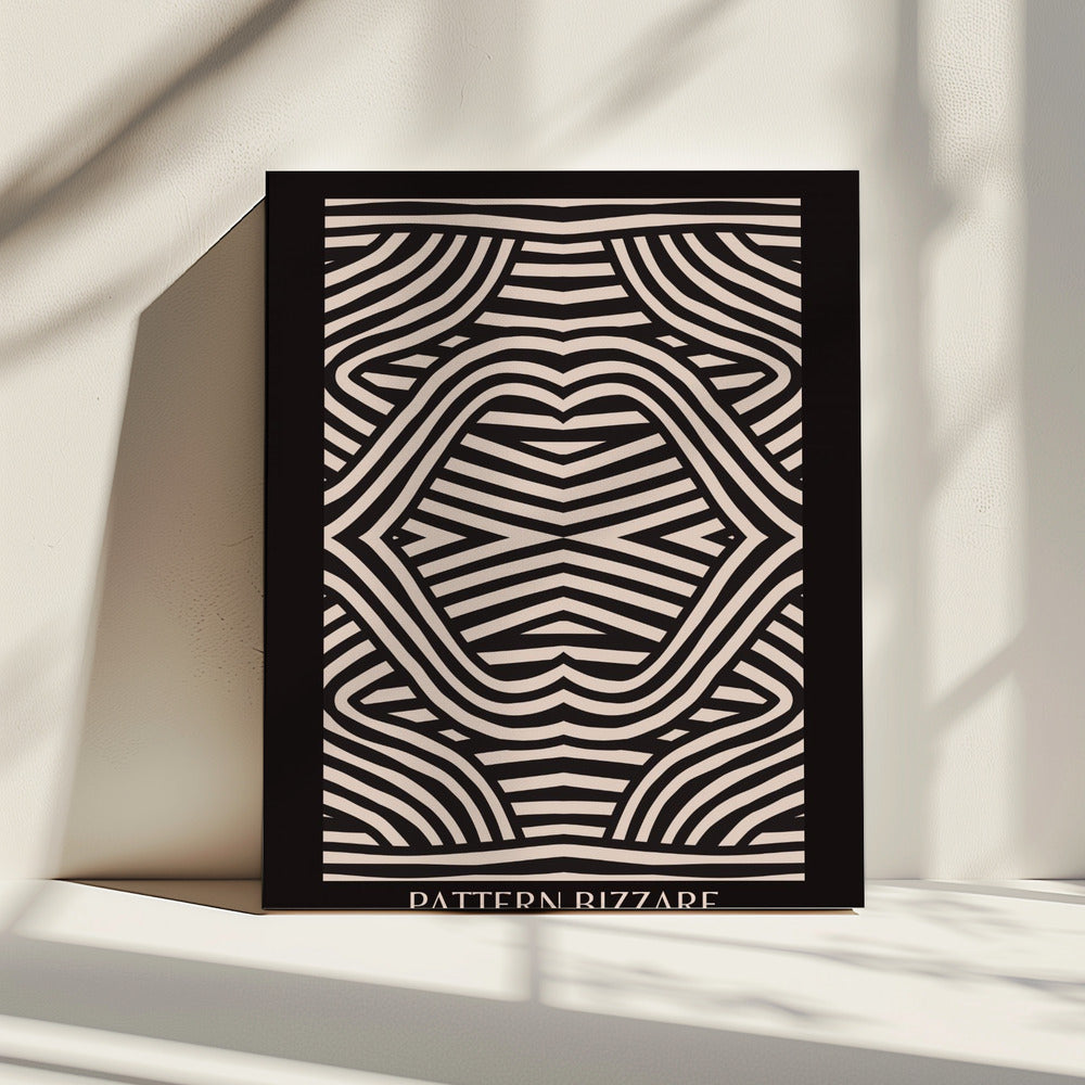 Zwart patroon Bizar | Canvas