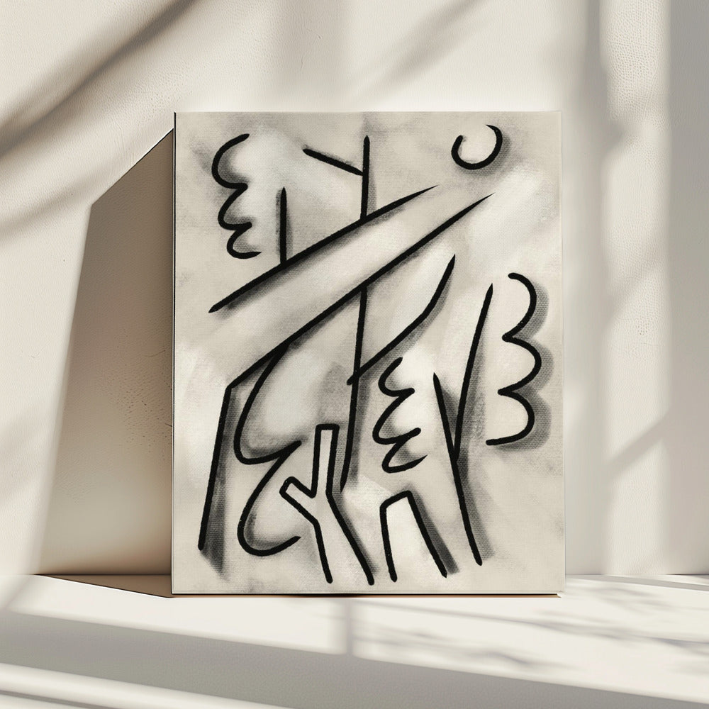 Dikke zwarte lijnen | Canvas