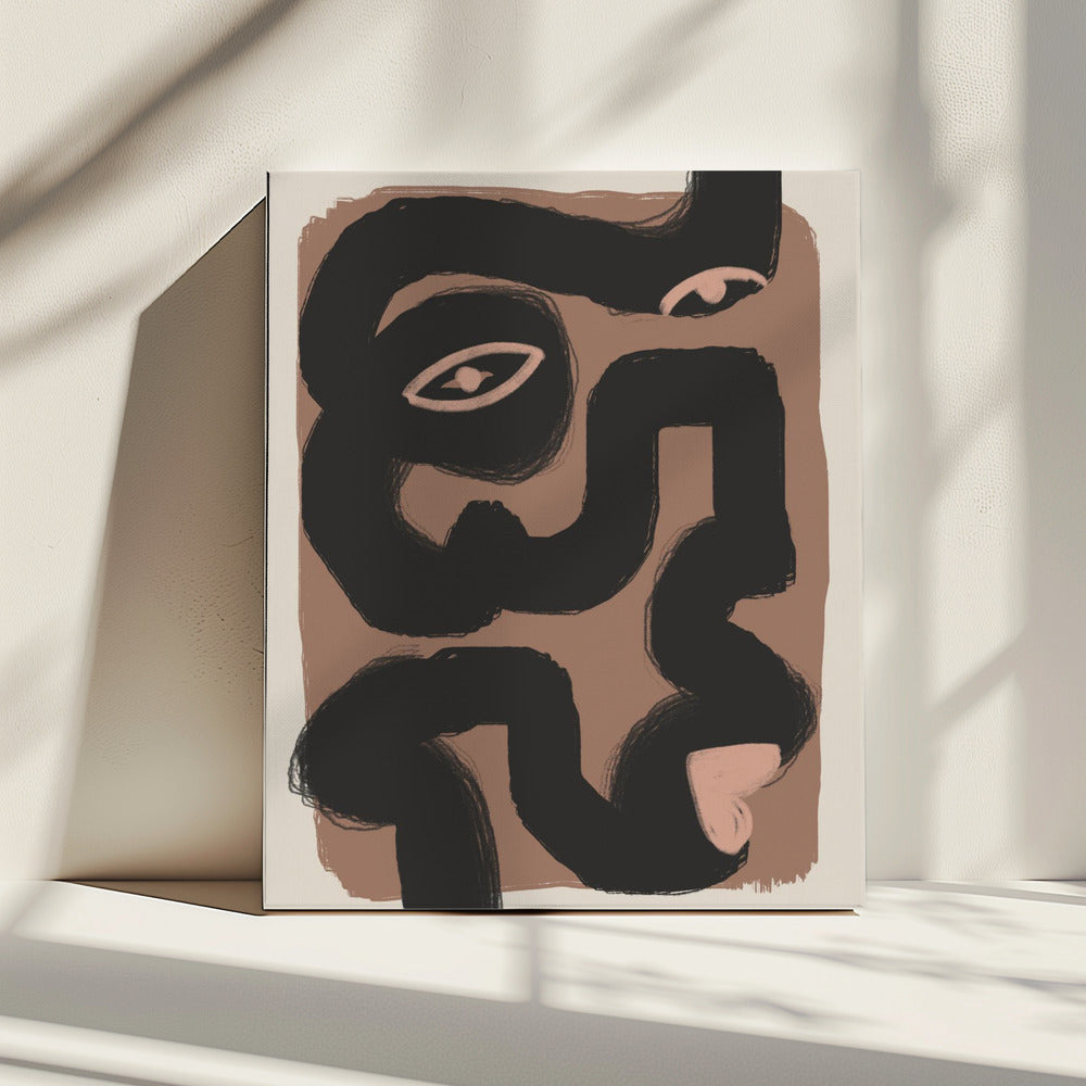 Abstract Zwart Portret | Canvas