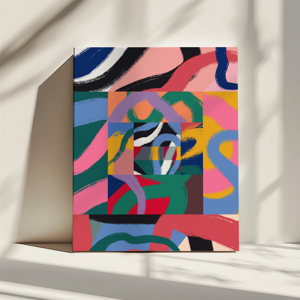 Kleurrijke lijn lint abstract | Canvas