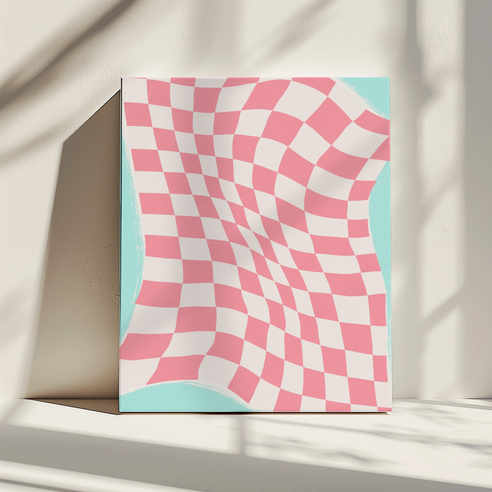 Geribbelde geblokte golf | Canvas