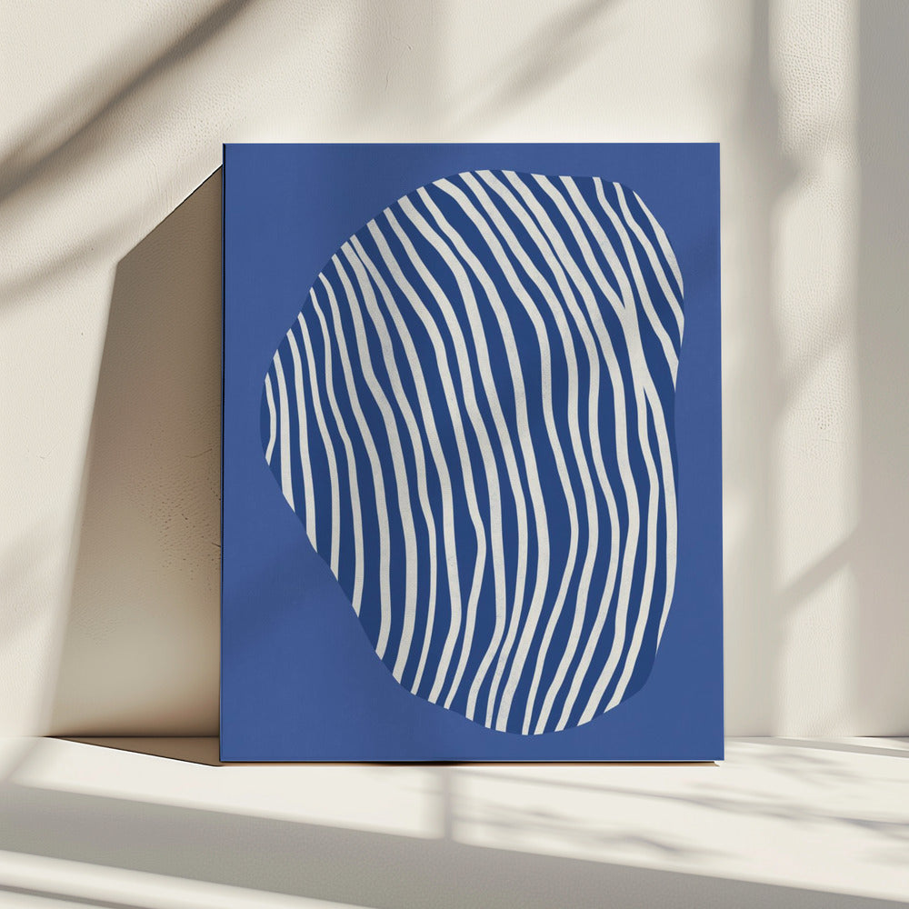 Lijnkunst opgesloten in de ruimte - blauw | Canvas