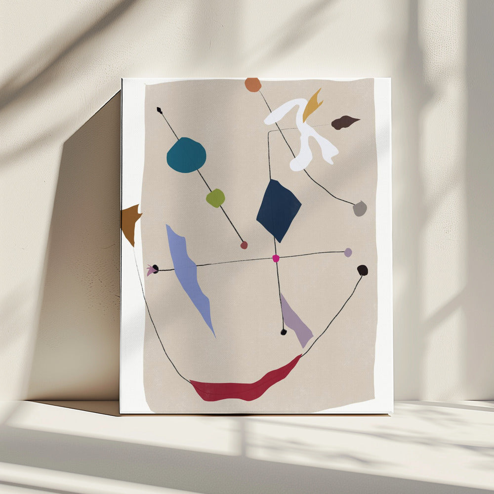 Minimalistische lijnen en kleurrijke vormen | Canvas