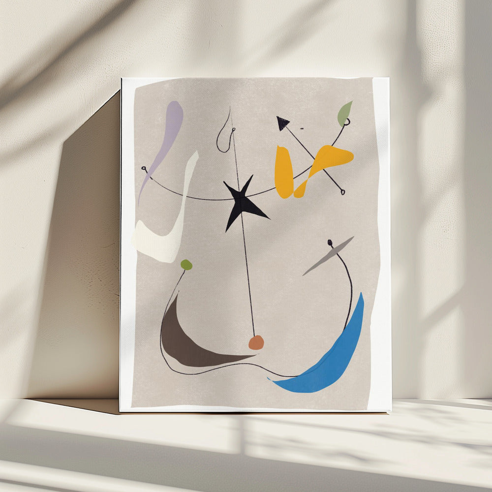 Minimalistische lijnen en kleurrijke vormen | Canvas