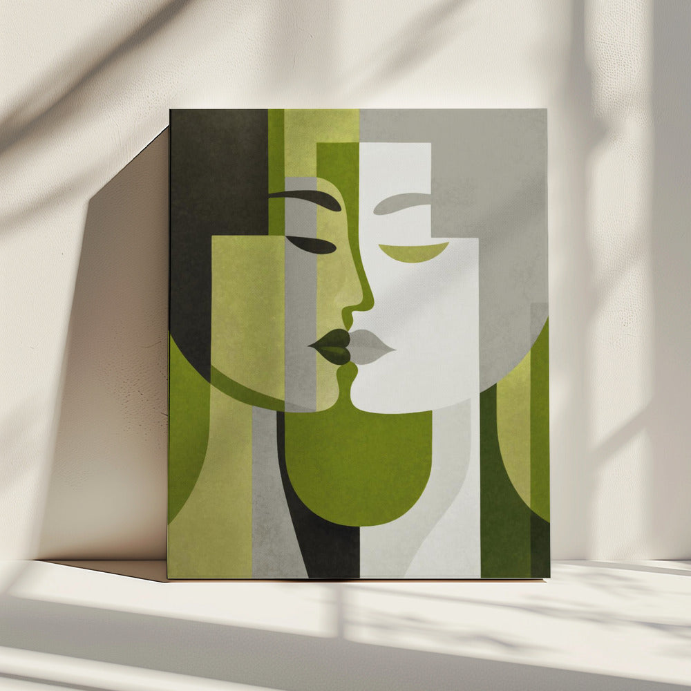 Kus me groengrijs | Canvas