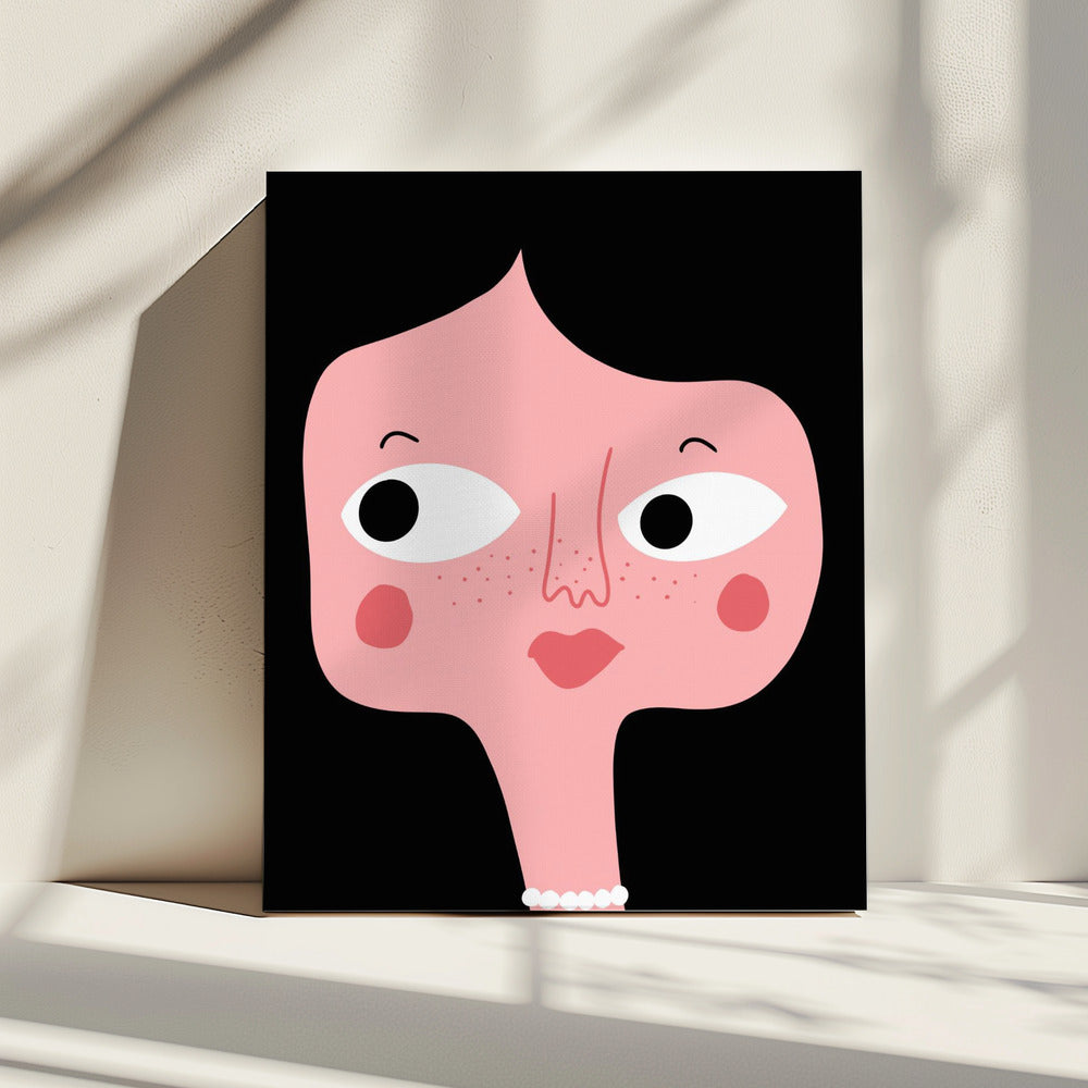 Eigenzinnig roze gezicht | Canvas