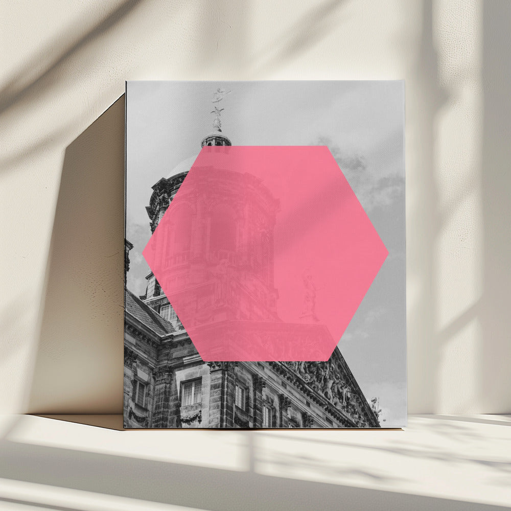Hexagon over geschiedenis | Canvas