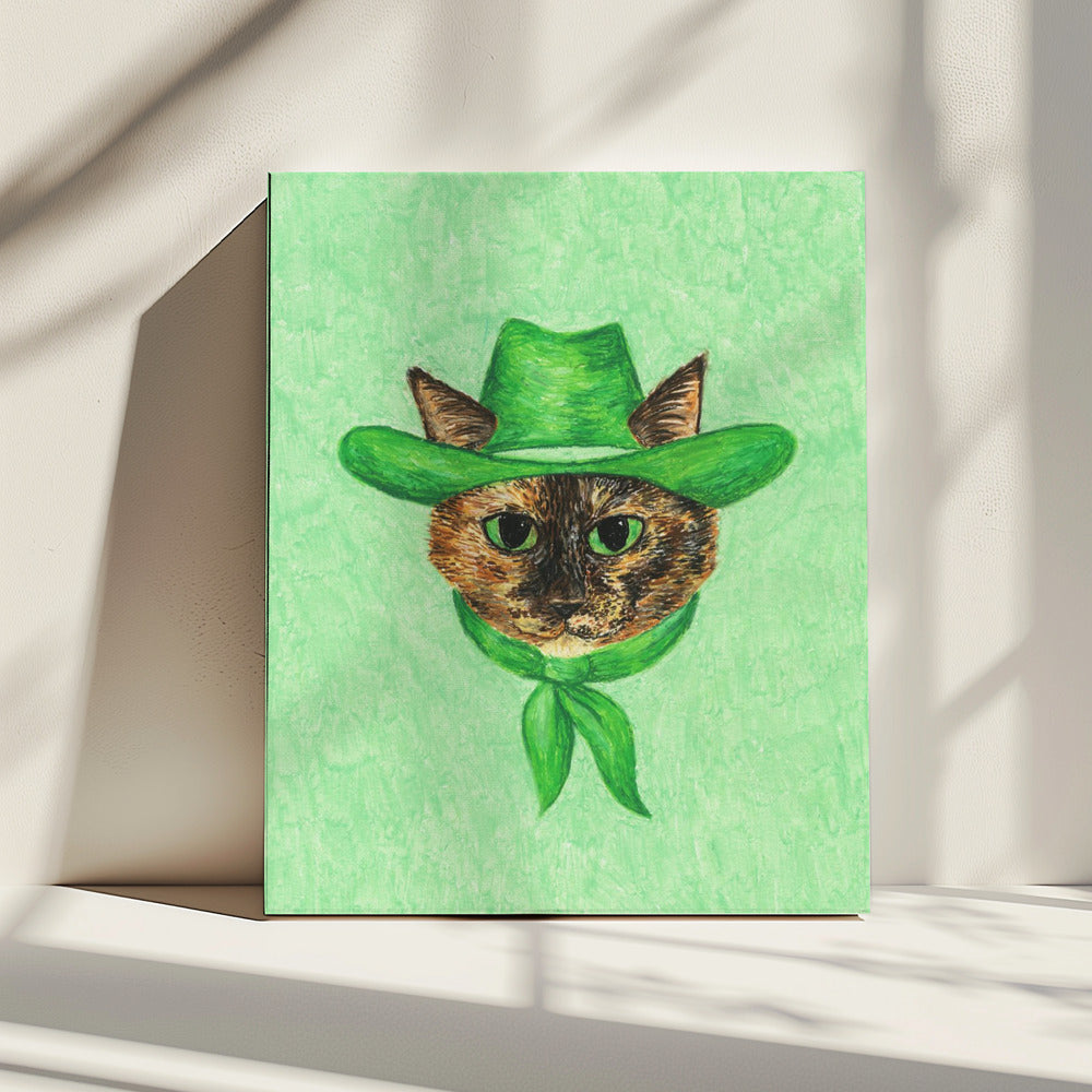 Tilly de Cowgirl Tortie Cat | Canvas