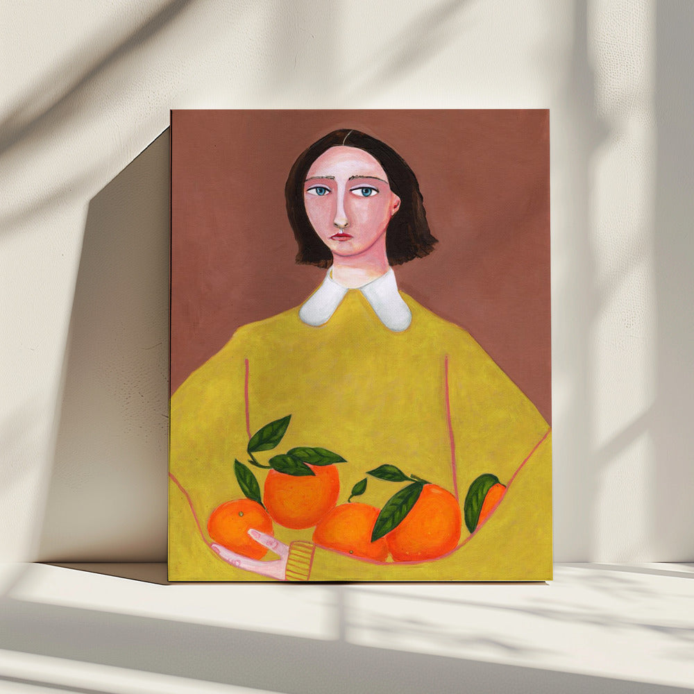 Dame met sinaasappels | Canvas