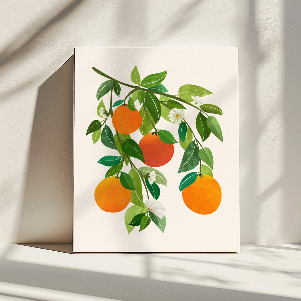 Sinaasappels en bloesems II | Canvas